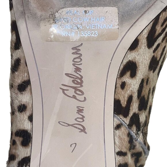 Sam Edelman Women’s Leopard Print Kinsey Leather Pointed Toe Ankle Boots Size 7 - Picture 10 of 12